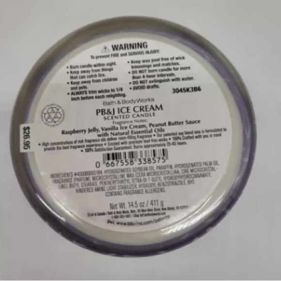 Bath & Body Works PB&J Ice Cream 3-wick candle Limited Edition *Sold out at BBW* - Picture 4 of 10